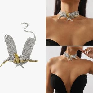 Elegant Silver and Gold Bird Necklace